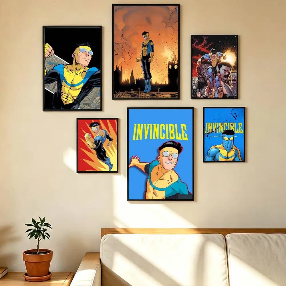 Invincible Aesthetic Superhero Poster High Quality Dorm Living Room Aesthetic Wall Decoration Painting Stickers Gift