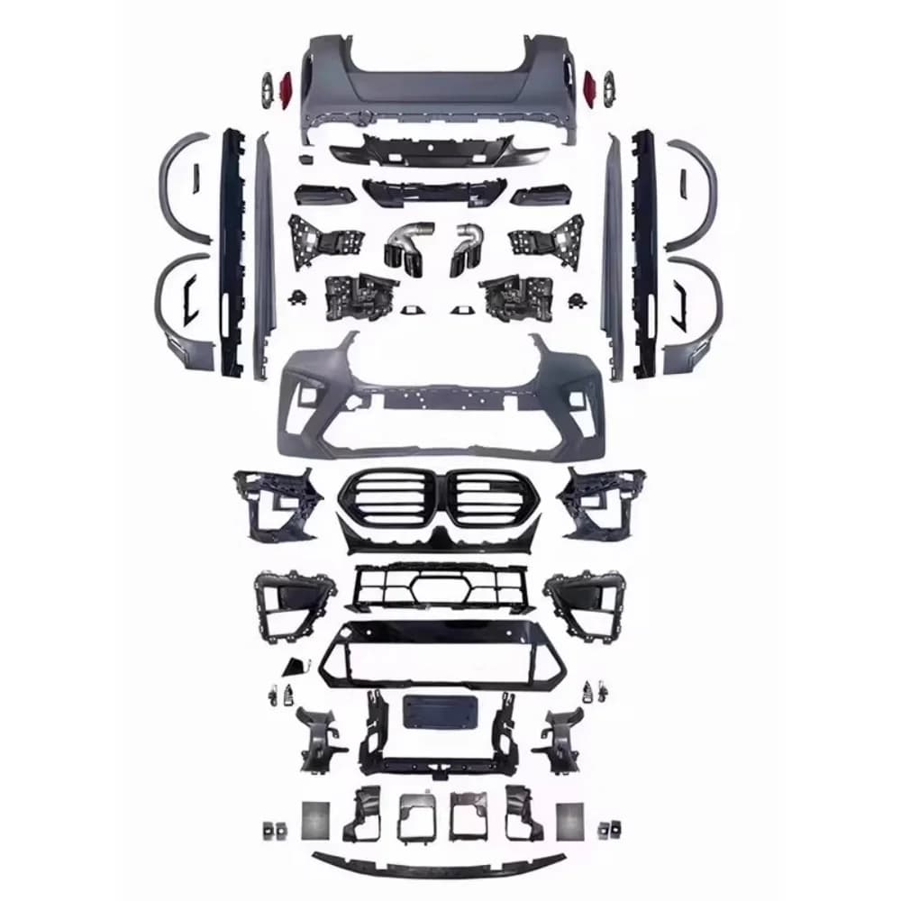 Unpainted Car Surround For BMW X6 G06 2023 2024 Modified Front Rear Bumper Lip Grille Side Skirt Eyebrow Tail Throat