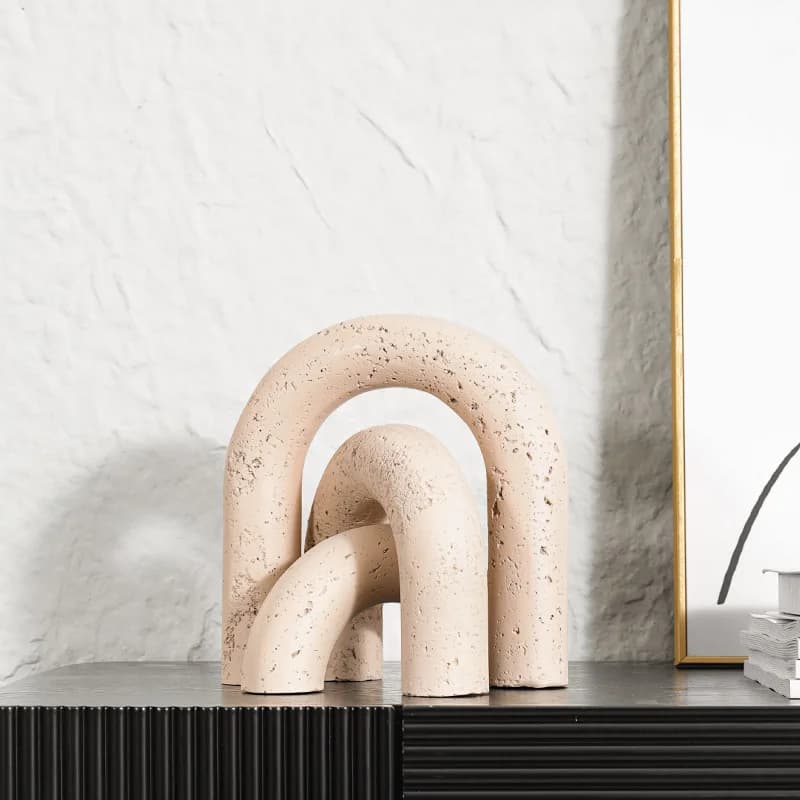 Light Luxury Geometric Arch Ornaments, Decorative Curved Ornaments, Hand Carved Arched Door Models, Unique Arched Home Decor