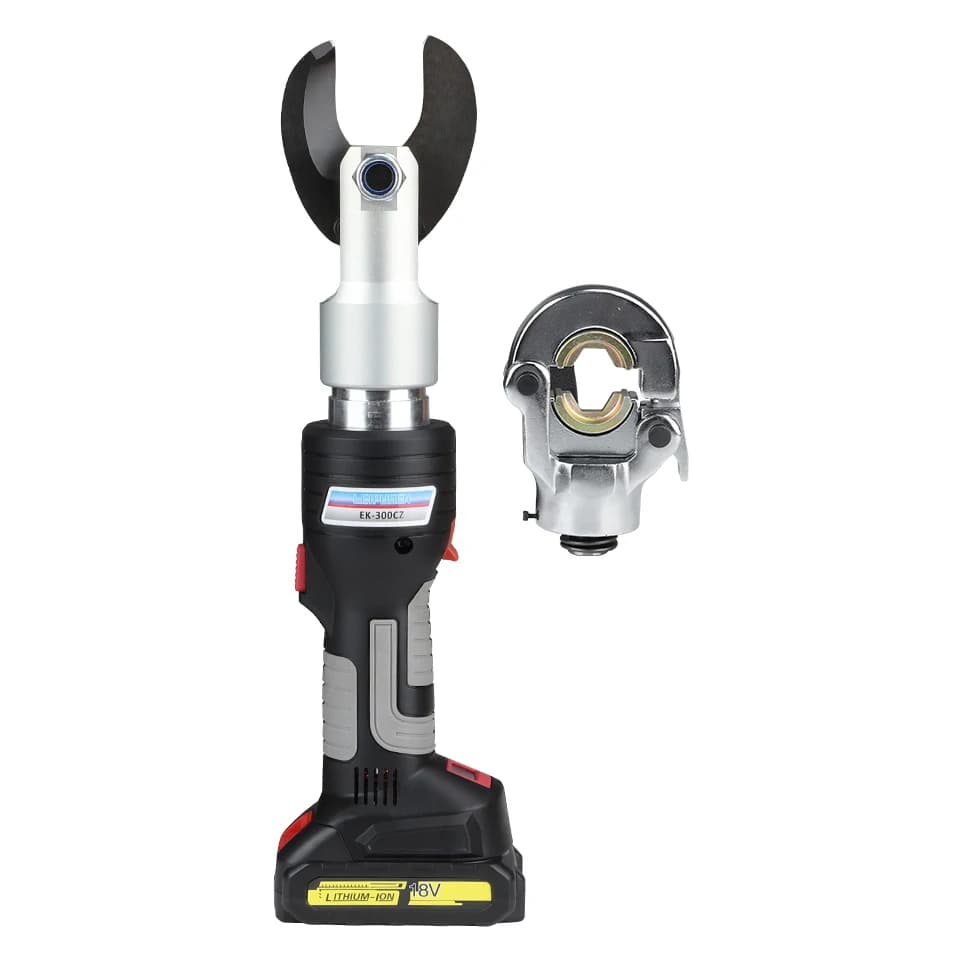 EK-300CZ/40C Battery-Powered Hydraulic Crimping Tool - Straight Handle Cable Crimper Crimping and Cutting Dual-Function Tool