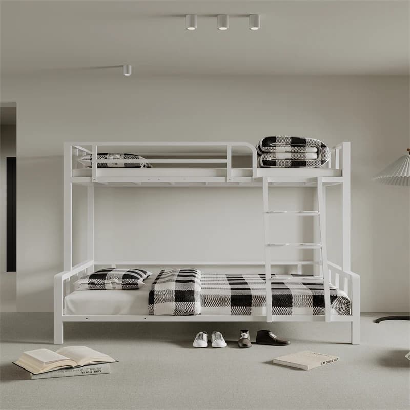 -For Dormitory Metal Bunk Bed School Metal Bed Frame With Ladder School Furniture Adult Kids Metal Bed&