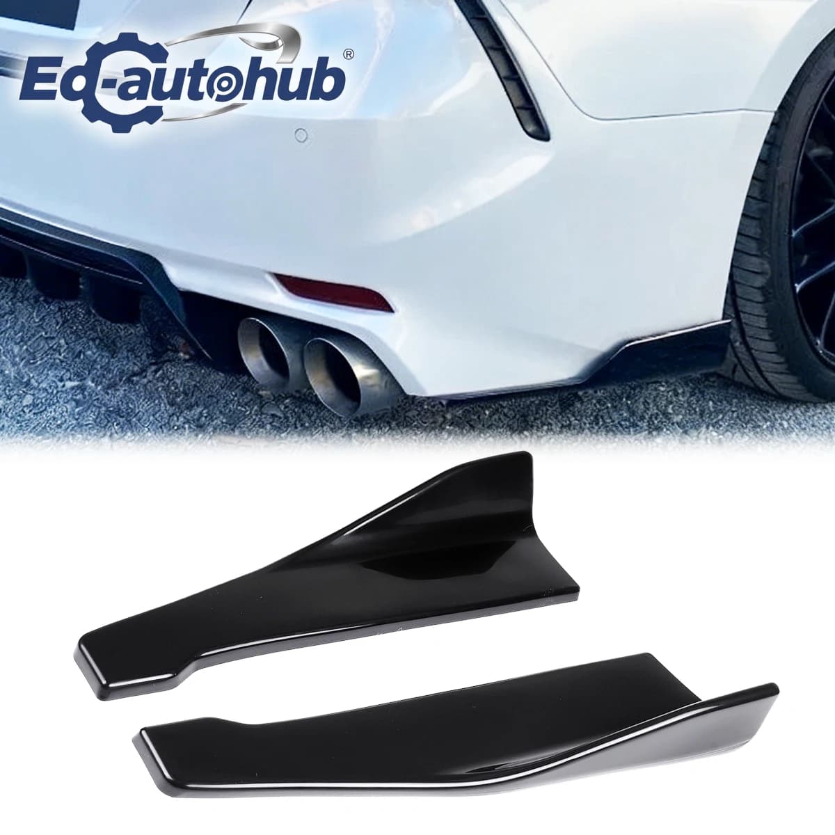 Gloss Black Rear Bumper Splitter Winglet Apron Compatible with Toyota Camry Avalon Corolla - Automotive Aesthetic Enhancement