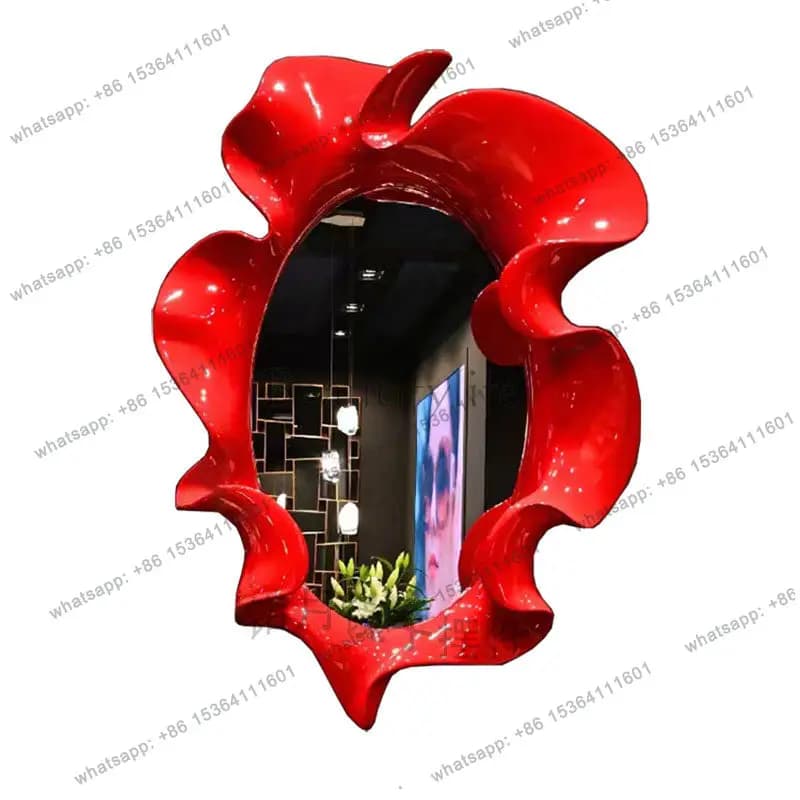 Light luxury flower  bathroom  hanging mirror enigma mirror full-length mirror living room