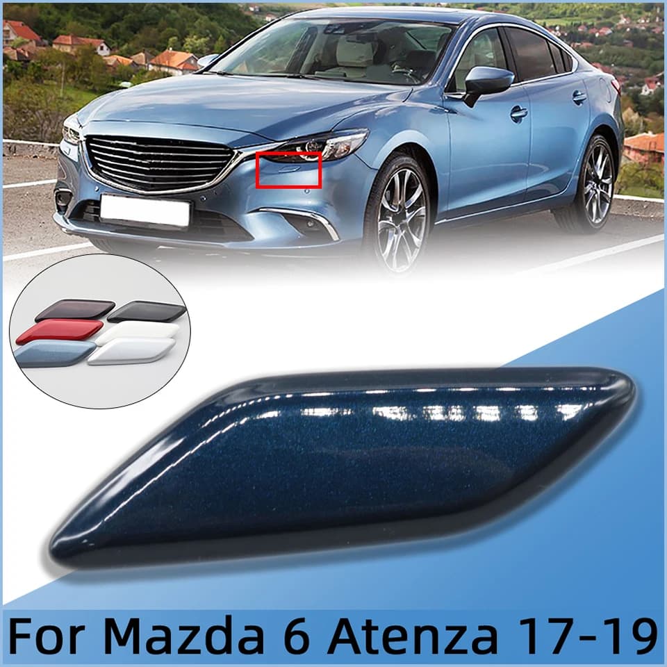For Mazda 6 Atenza 2017 2018 2019 Auto Front Bumper Headlight Washer Spray Nozzle Cap Cover Headlamp Cleaner Shell Jet Lid Trim
