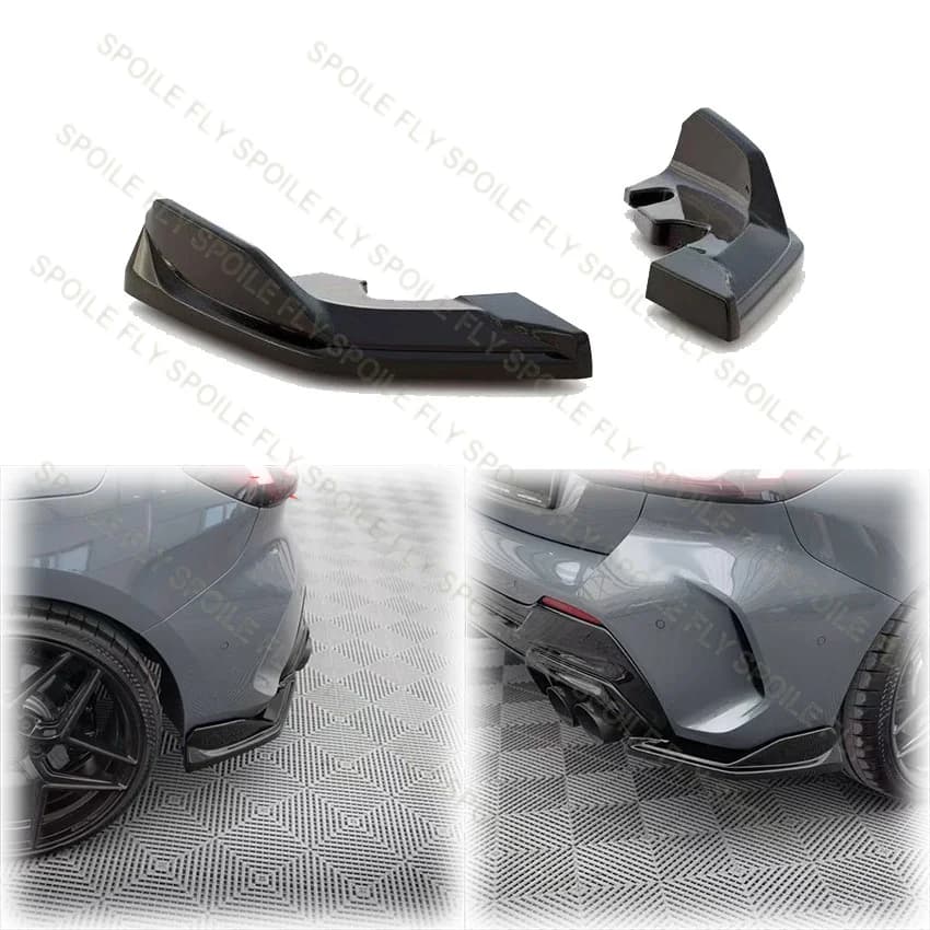 2019 To 2024 For BMW 1 Series M135i F40 M Sport Rear 2PCS Bumper Lip Side Splitters By High Quality ABS Gloss Black Body Kit