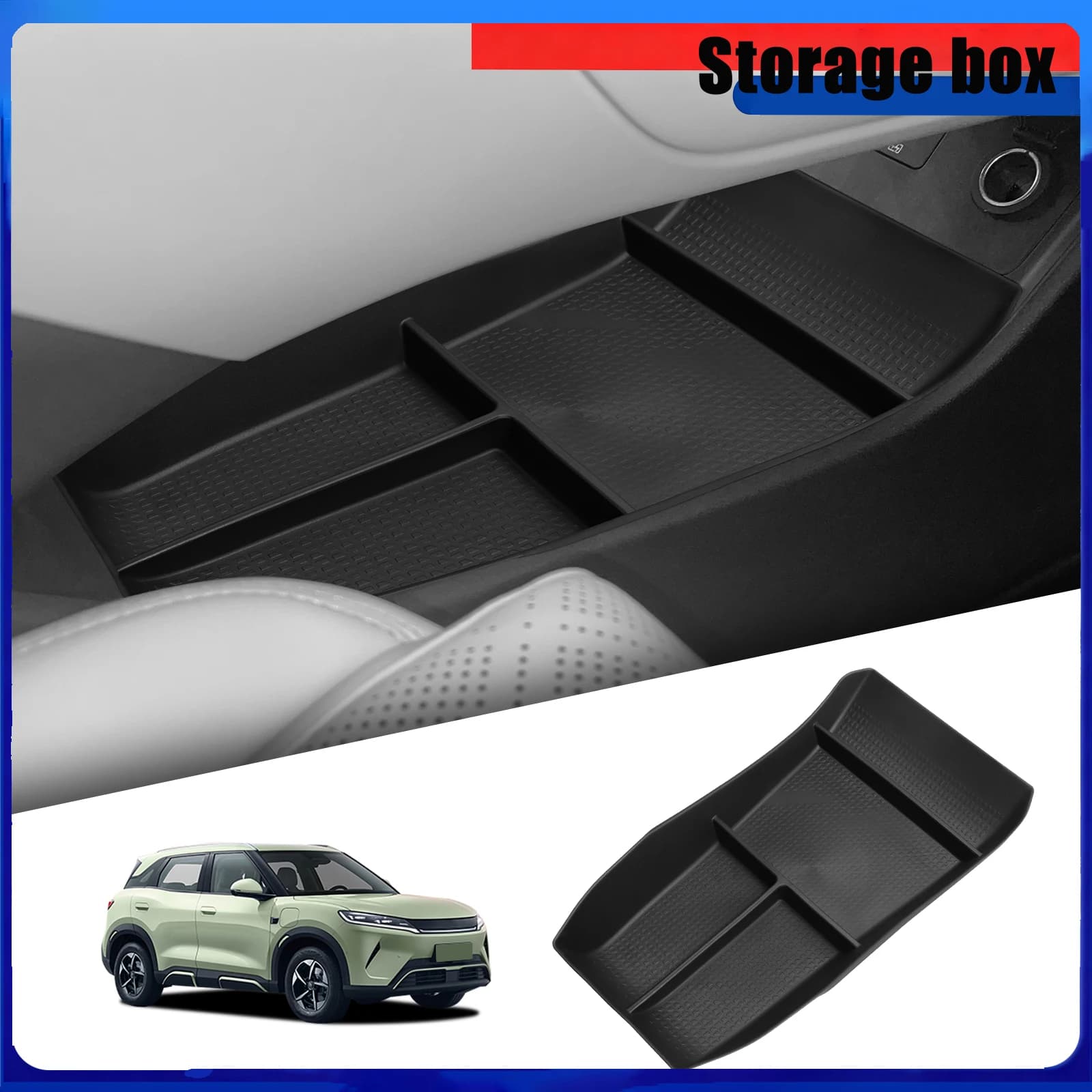 TPE Car Organizer Accessories Tidying For BYD Yuan UP Atto 2 2025-2026 Button Control Version Car Central Lower Layer Tray