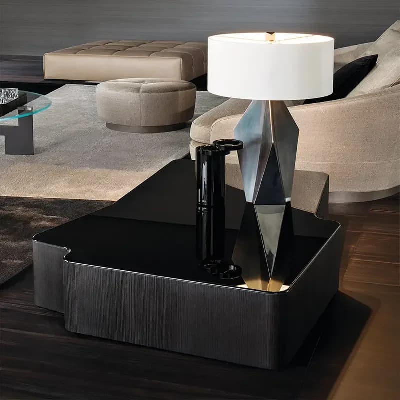 Italian Minimalist Living Room Creative Marble Tempered Glass Simple Light Luxury Sofa Coffee Tableb22