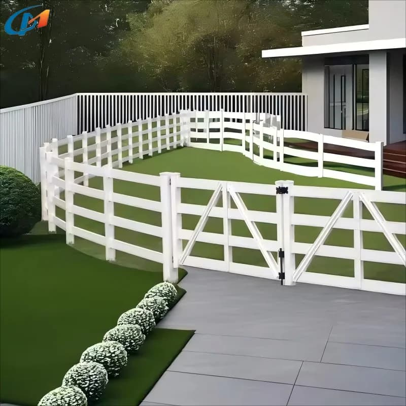 Wholesale Fashion PVC Construction Site Railing Fence Vinyl Horse Farm Fencing Panel for Ranch Villa Gardenglobally accessible