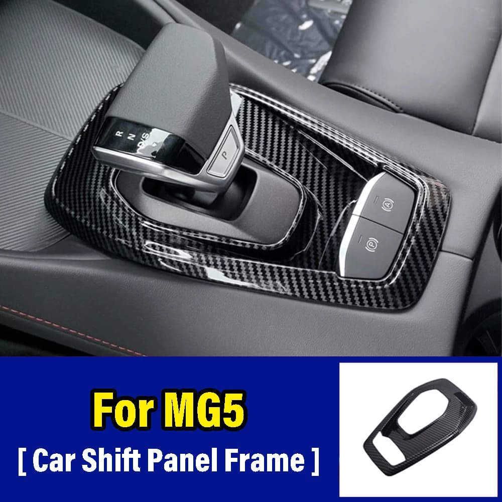 For MG5 2025 2026 Carbon Fiber Gear Shift Box Cover Molding Trim Decoration Frame Interior Car Accessories Styling Stickers