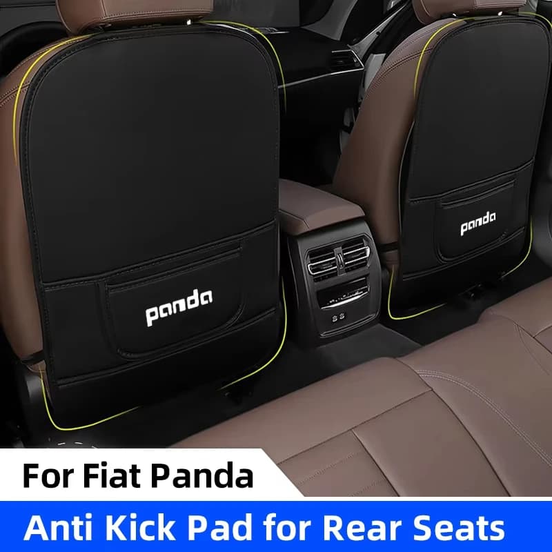 Car Seat Anti Kick Pad For Fiat Panda 2011 2009 Coss4x4 Leather Seat Back Storage Anti Scratch Protector Cover Anti-Dirty Pads