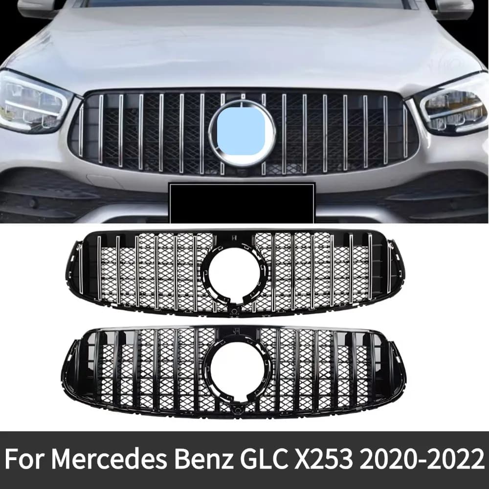 For Mercedes Benz GLC Class X253 2020-2022 Glc 200 GLC220 GLC300 GT Diamond Style  Sport Front Bumper Grille Radiator Grid Hood