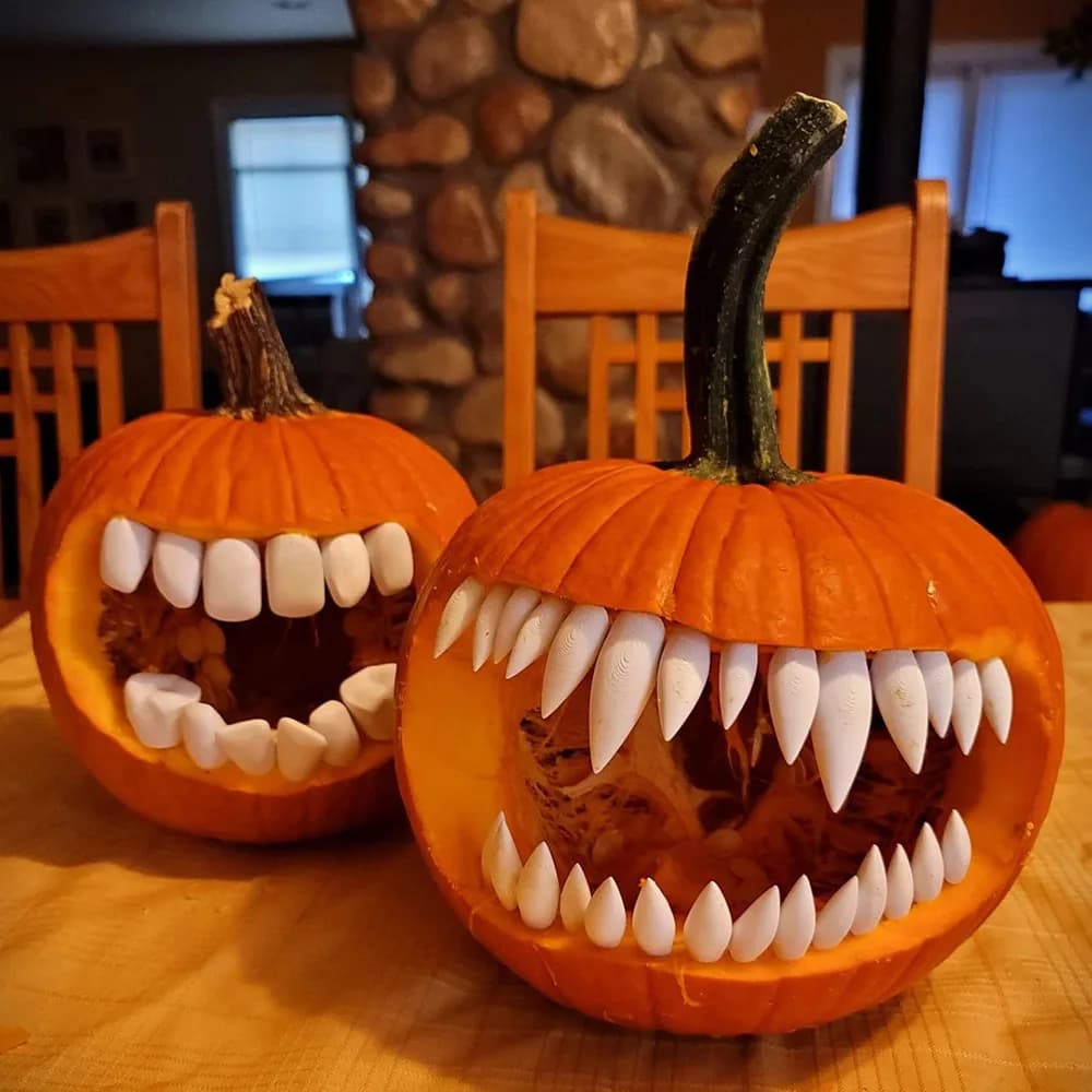 Pumpkin Cosplay Teeth 3D Printed Pumpkin Teeth Halloween Decorations