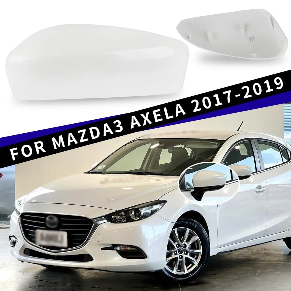 Replacement Rearview Mirror Cover Cap Housing for Mazda 3 Axela 2017 2018 2019, ABS Material, Outer Door Wing Mirror Shell
