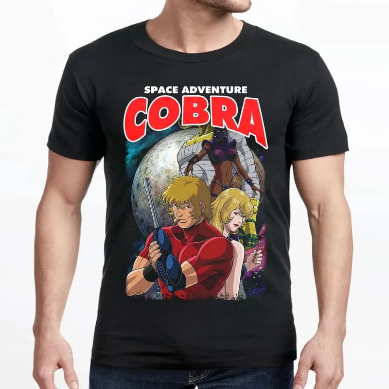 The Space Adventure Cobra Anime gift t shirt 100% cotton printed Graphic tee Y2K clothes Cartoon Sweatshirt All size Tops S-6XL