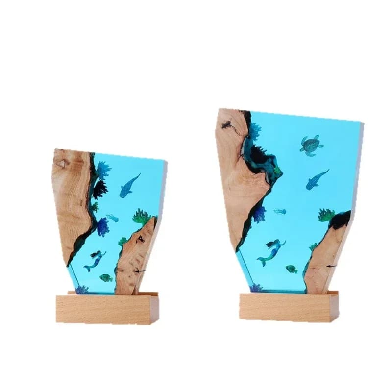 Jellyfish Turtle Micro Landscape Marine Resin Crafts, Tabletop Ornament Deep Sea Exploration