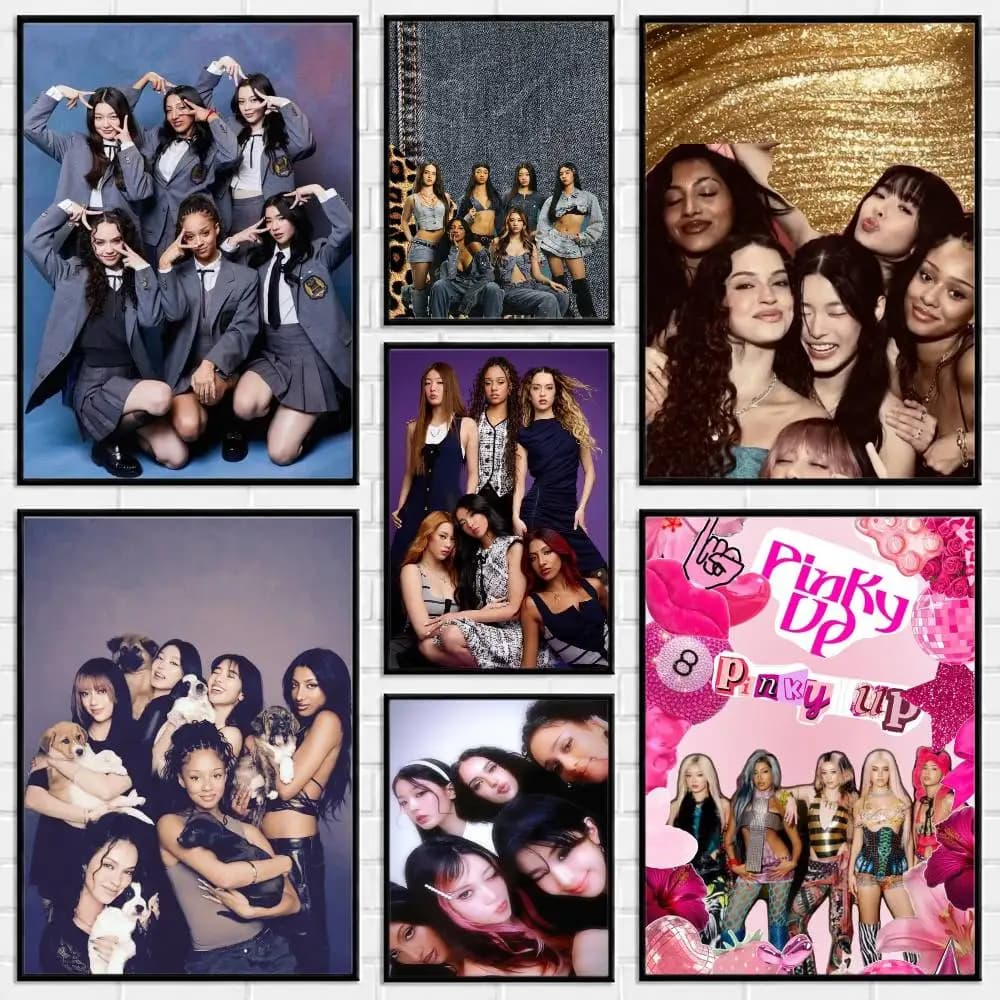 M-Modern Trendy Girl Group KATSEYE Poster Versatile HD Waterproof Wall Art Self-Adhesive Decor for Any Space Ideal Gift