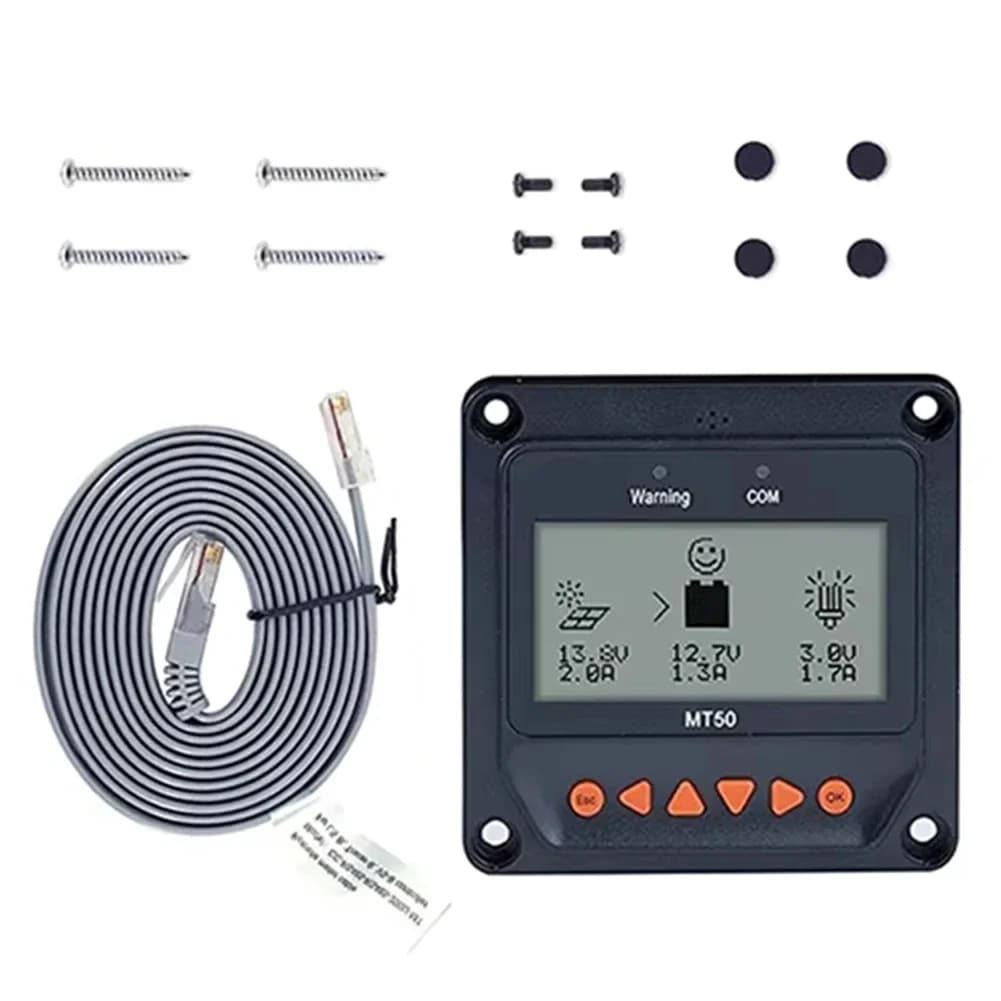 1 Set LCD Display Unit MT50 Meter Head With 2m Cable Six Navigation Function Button For RS485 Cable For EPEVER Solar Controller