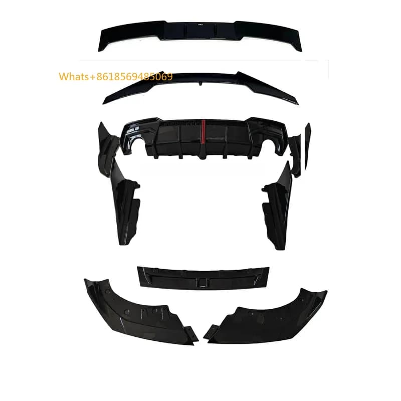 VTEN Design Body Kit Gloss Black Front  Lip Side Skirt with Led Light  Rear Diffuser Spoiler  BM 4 Series G22 2020+