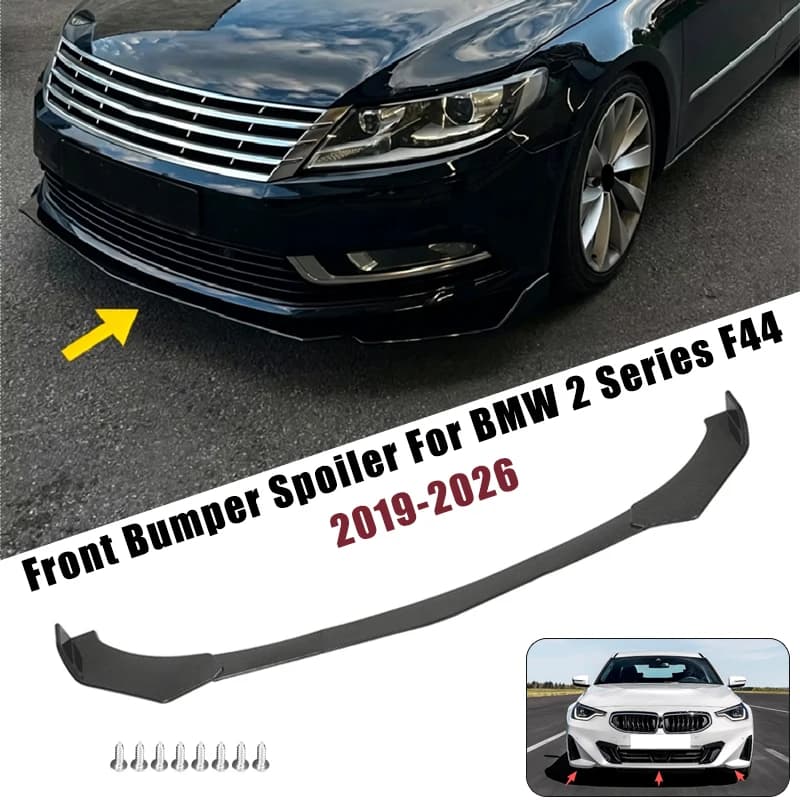 Sport Front Bumper Splitter Spoiler Lip For BMW 2 Series F44 2019-2026 5Pcs Adjustable Sectional Car Exterior Tuning Body Kit