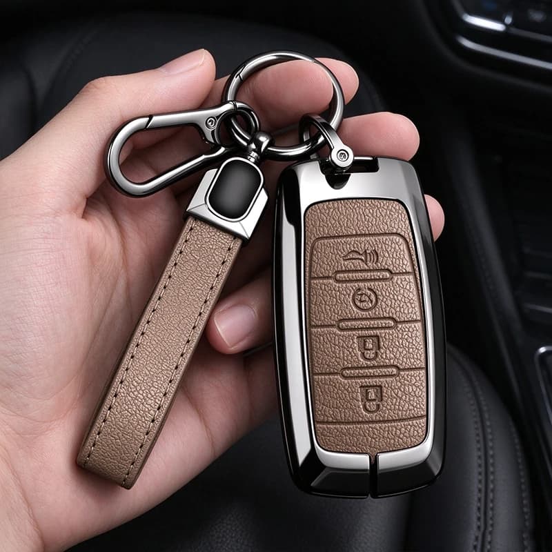 3/4/5/6 Buttons Zinc Alloy Leather Car Key Case Cover for Dodge RAM1500 RAM2500 TRX RAM 1500 2021 2020 Protect Shell