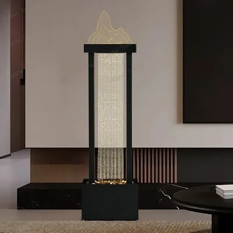 Flowing water ornament Modern simple floor-to-ceiling circulating water living room fountain rain curtain decoration
