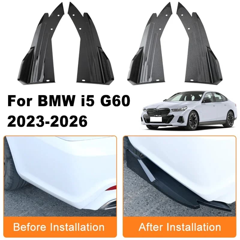 Car Rear Bumper Spoiler Lip Diffuser Side Skirt Splitter Wrap Angle Anti-Crash Protection Trim For BMW i5 G60 2023-2026 2024