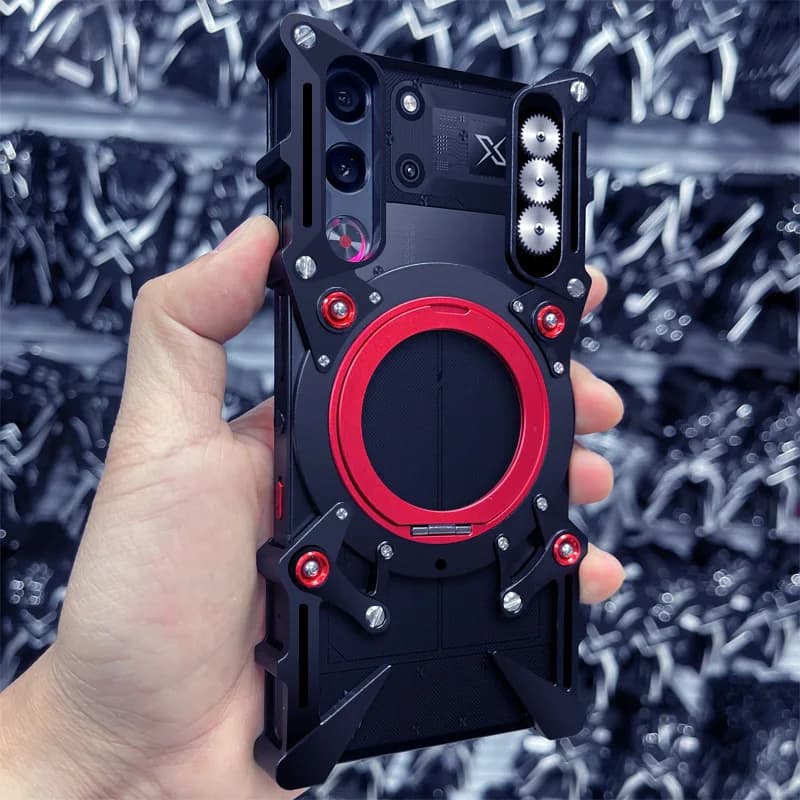 Aluminum Frameless Case For Xiaomi 14t Pro Mi 13T Pro Rotating Bracket Shell Metal Rimless Shockproof Cover