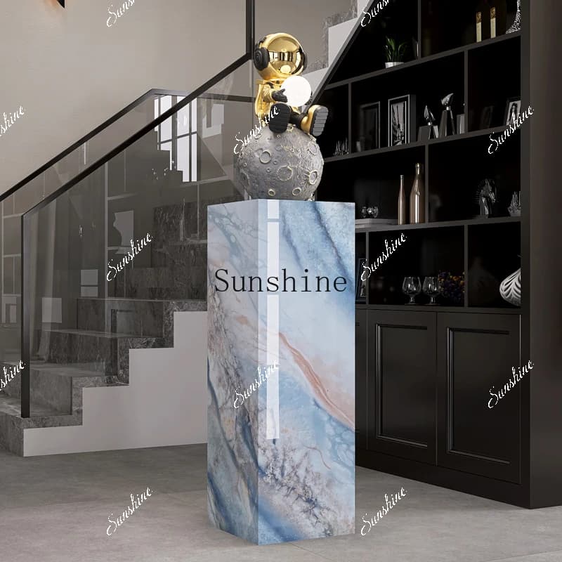 Living room floor-to-ceiling light luxury high-end decorative column marble ornament base  FT