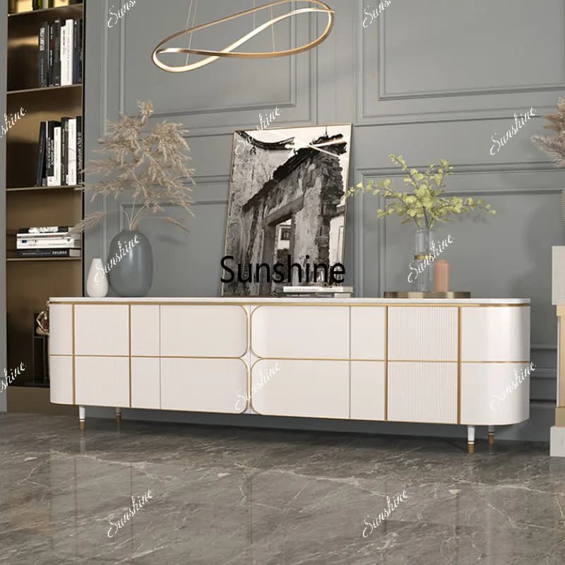 Postmodern simple white living room locker American high-end solid wood furniture