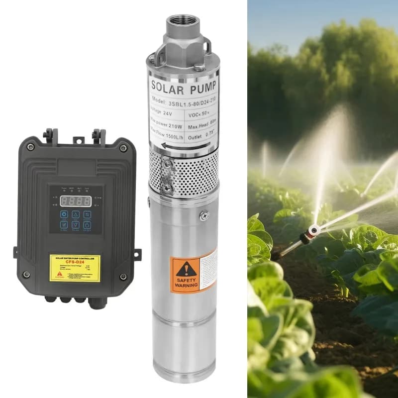 3" DC 24V 210W Solar Deep Bore Well Submersible Water Pump + MPPT Controller
