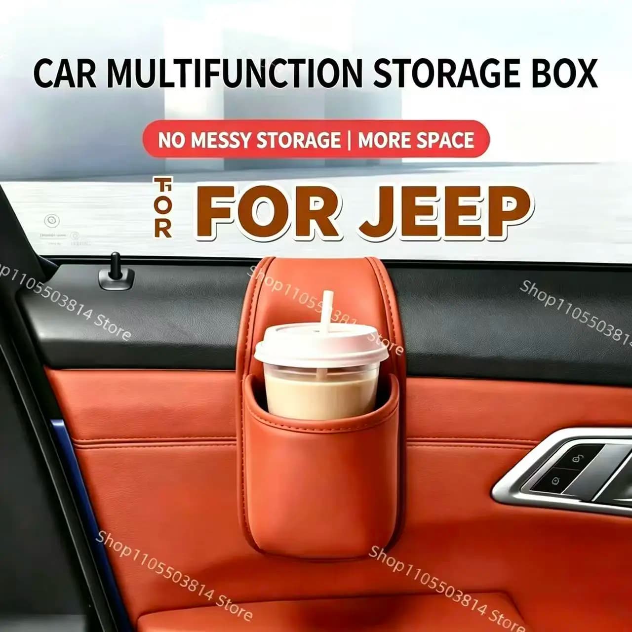 2Pcs For Jeep Car Door Hanging Storage Box Glass Gap Storage Bag Cup Holder Multifunctional Water Bottle Organizer Accessories