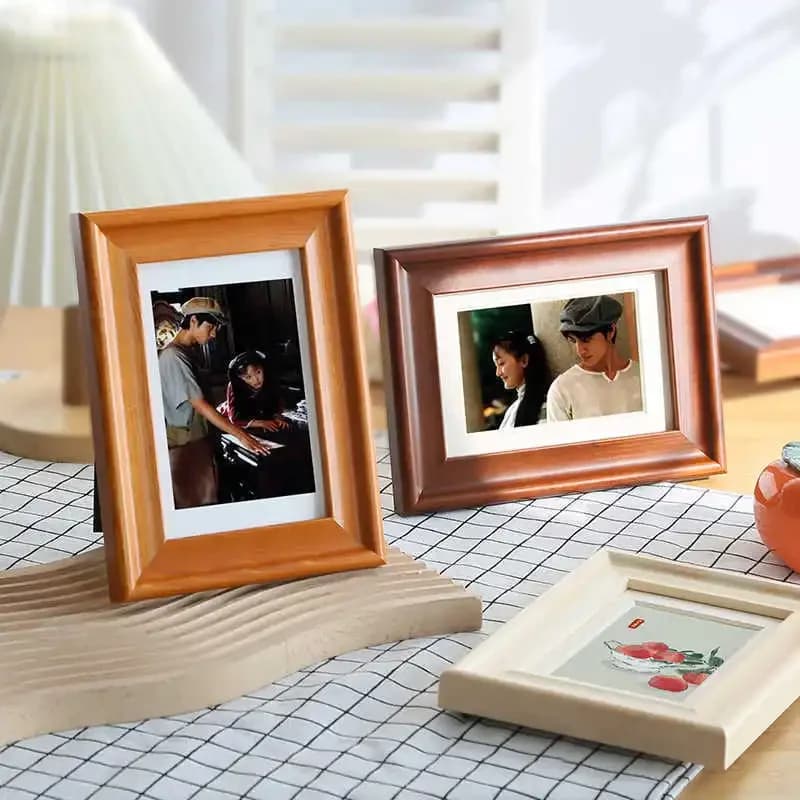 Elegant European-Style Solid Wood Photo Frame - Versatile Wall Mount and Tabletop Display Picture Frame Home Decor