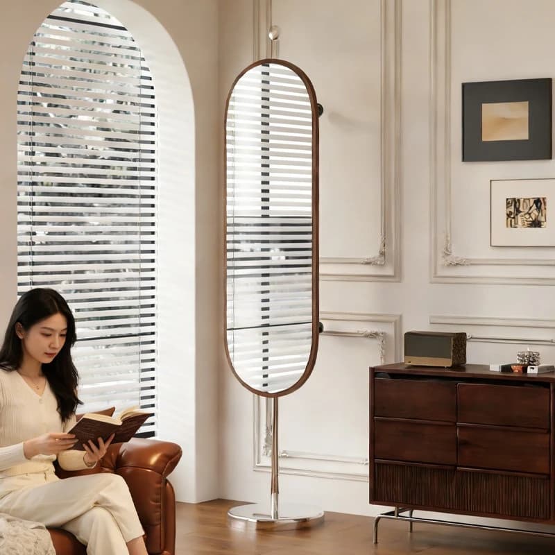 High-end mirror full-length mirror floor-to-ceiling  household coat rack integrated full-length
