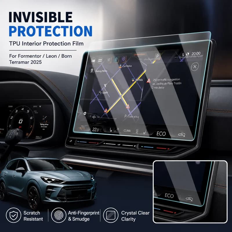 For Seat Formentor Leon Born Terramar 2025 Clear TPU Interior Protection Film Invisible Scratch Shield Dashboard Trim Cover