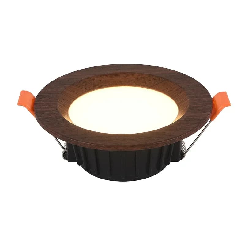 Full spectrum eye protection led downlight retro walnut pattern embedded spotlight Japanese wabi sandy wind living room