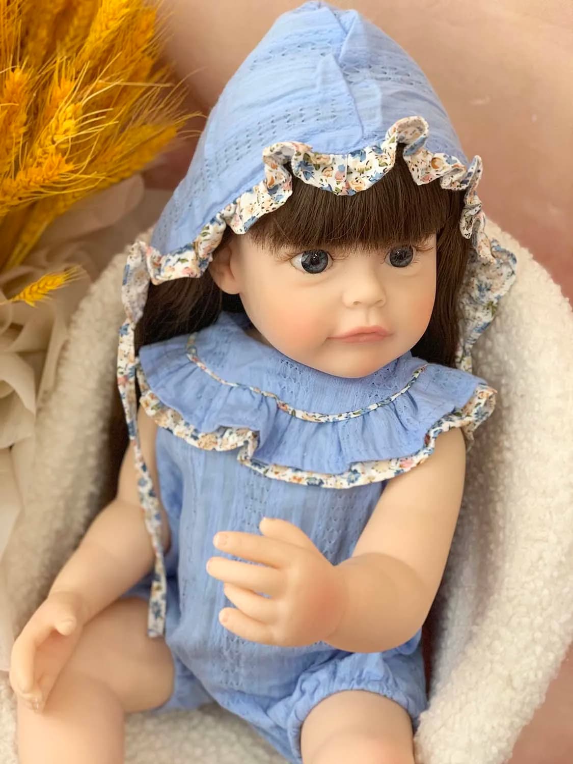 Full Silicone Reborn Baby Doll Newborn Fashion Doll with Real Vinyl Inch Clothes that Mold New Baby