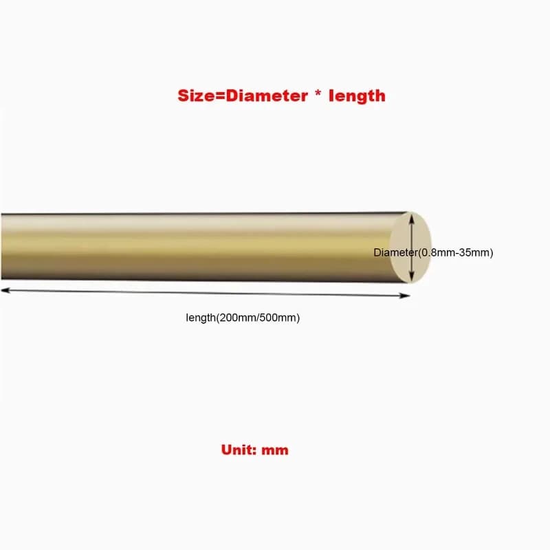 H62 Brass Solid Round Rod Precision Copper Bar 1mm 1.2mm 1.5mm 1.8mm 2mm 2.5mm 3mm 3.2mm 4mm 5mm