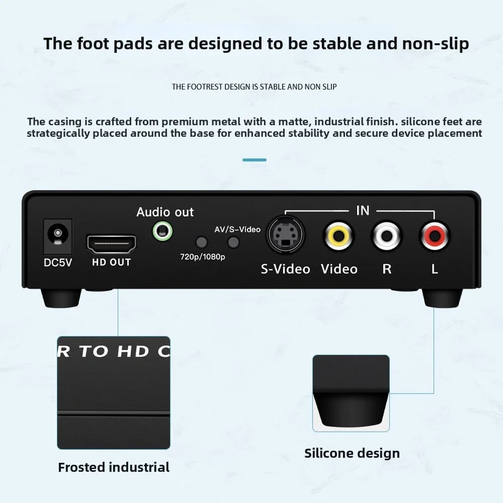 1080P CVBS Analog To Digital Video Converter, AV S-Terminal RCA Signal Adapter for HD Signal Conversion