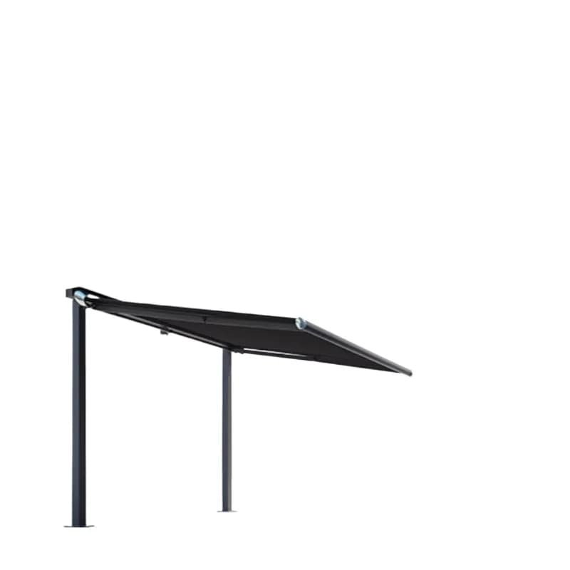Double open sunshade telescopic canopy, electric balcony cafe outdoor mobile unilateral column parking shed