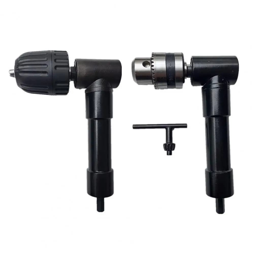 90 Degree Right Angle Drill Attachment, Corner Adapter with 0.8-10mm 3-Jaw Chuck Cabinet Hinge Installation Tool
