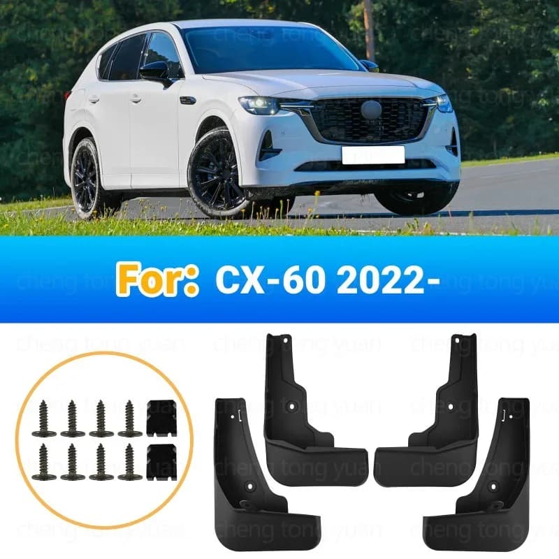 Mudflaps Mudguards For Mazda CX-60 CX60 2022-2027Tire Fenders Blocking Sediment Front Rear Wheels ABS Black Car Accessories 4pcs