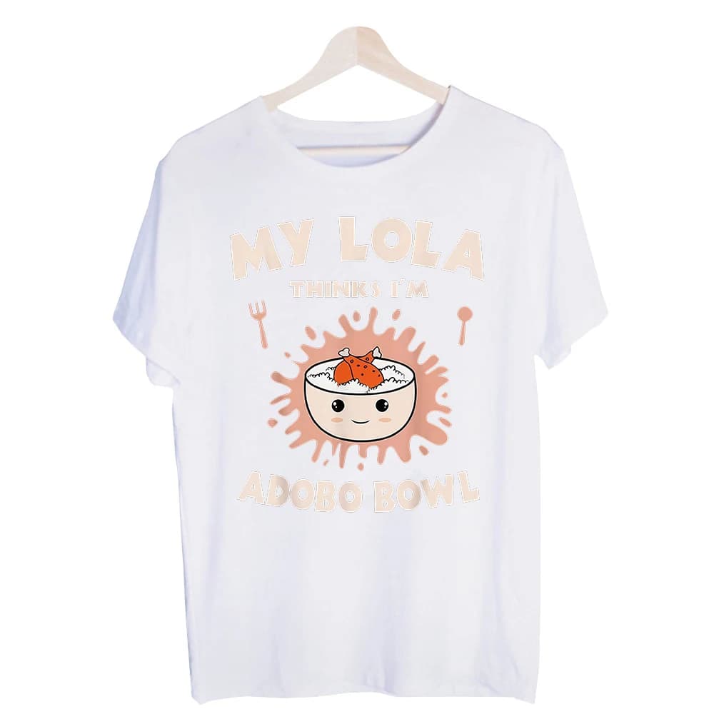 Men's Adobo Bowl Food Graphic Tee, Short Sleeve Crew Neck T-Shirt for Casual Daily Wear