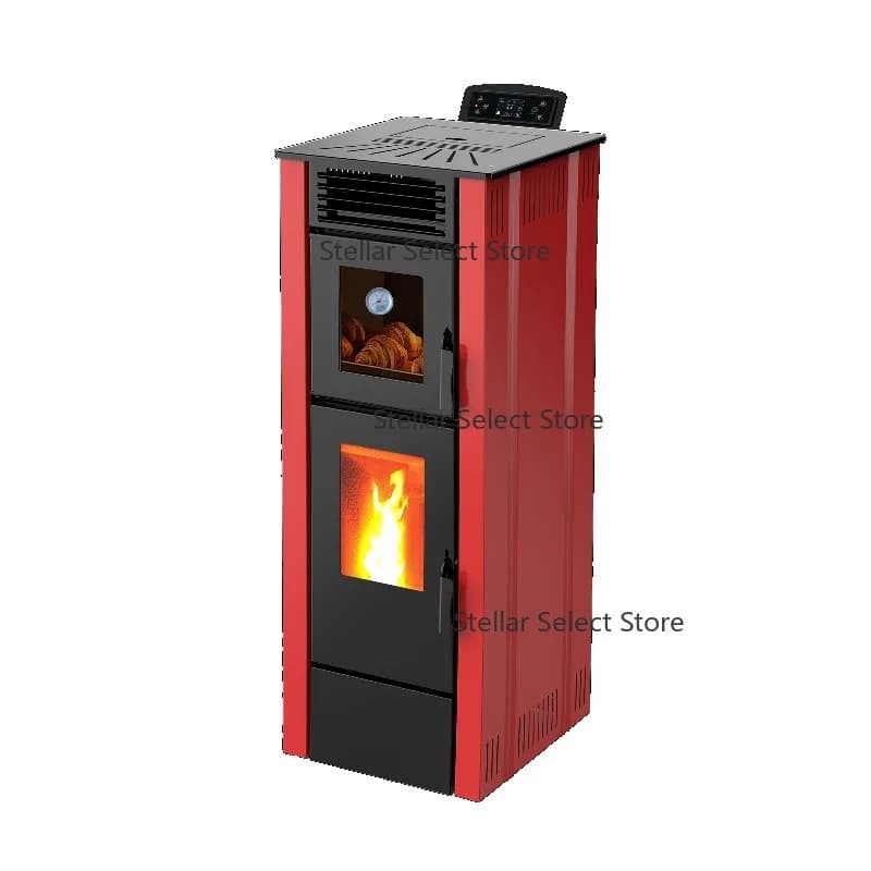 KTC0801A Modern Automatic Pellet Feeding Wifi Control Cold Rolled Steel  Wood Pellet Stove with Oven