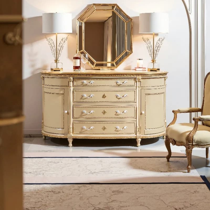 White Nordic Living Room Cabinets Classic Retro Wooden Storage Living Room Cabinets Drawers Arched Meuble Rangement Furniture