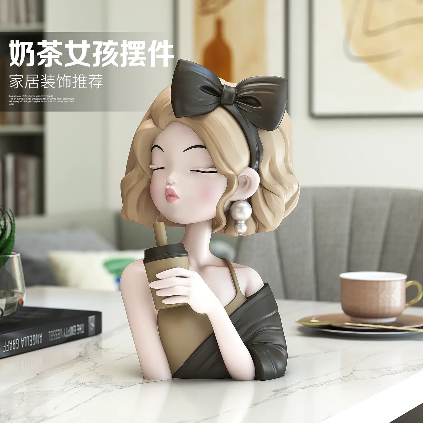 PYJ cartoon workstation ornaments desktop ornaments home accessories office girl heart birthday gift