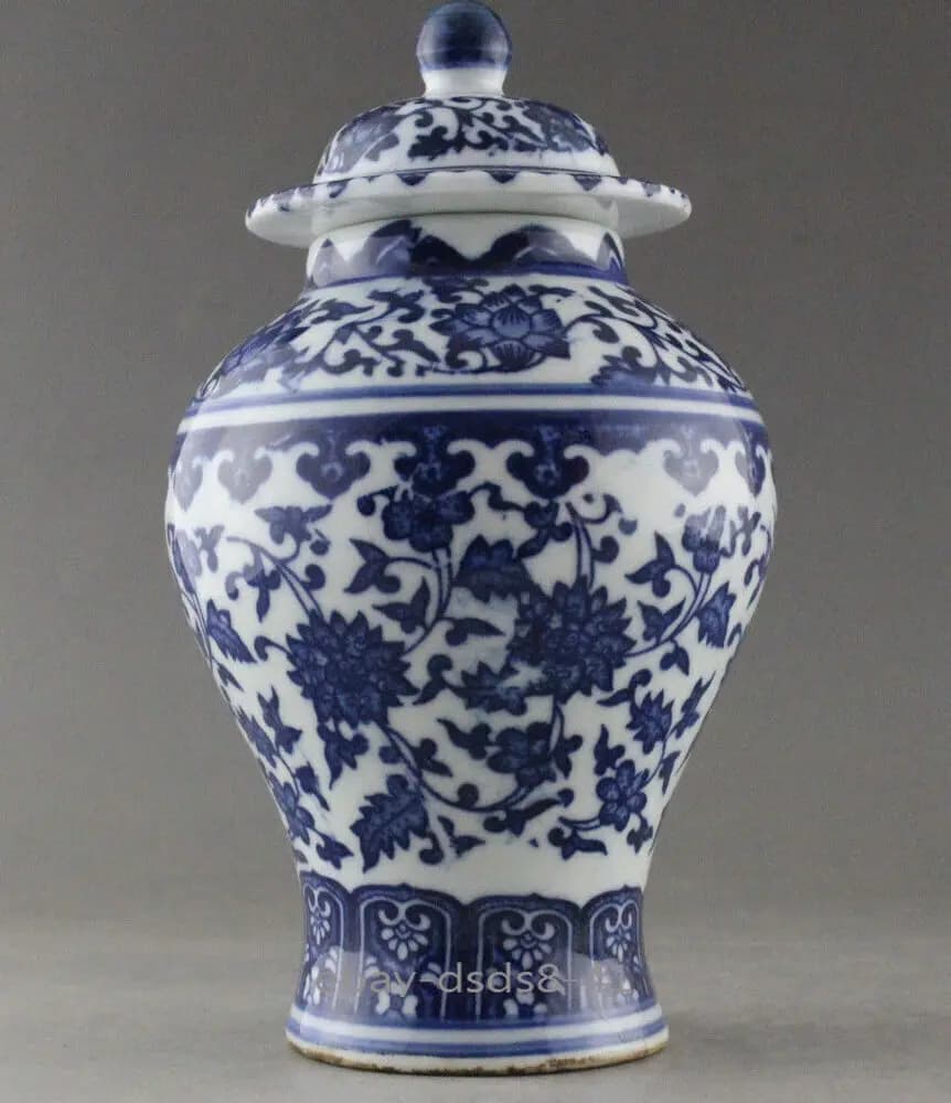 Fine China Hand Painted flower Blue and White Porcelain vase & Jar