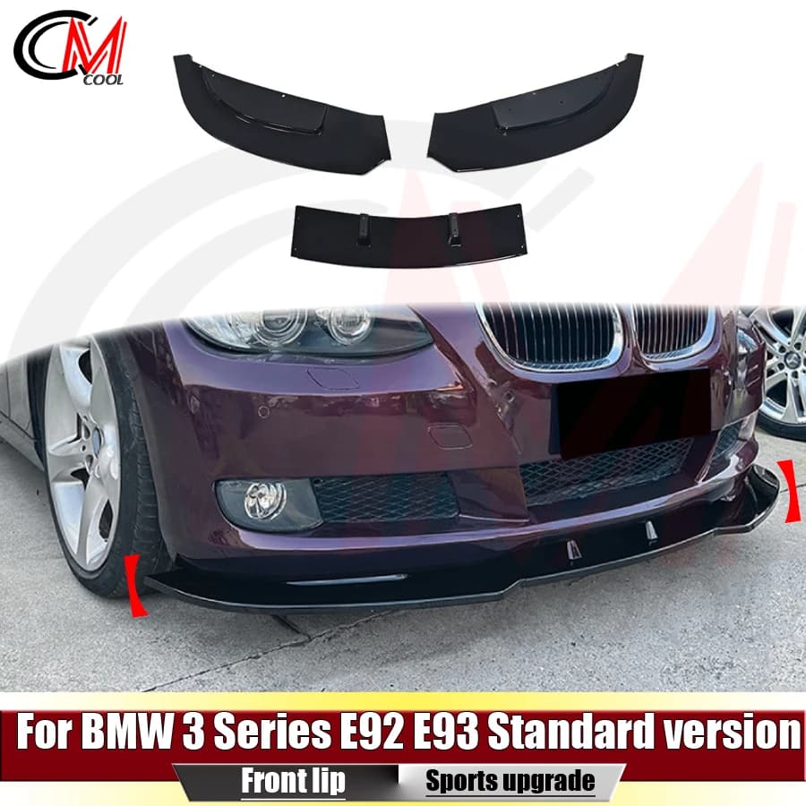 For BMW 3 Series E92E93 2006-2013 Standard version car with gloss black front lip front bumper spoiler ABS and front lip upgrade