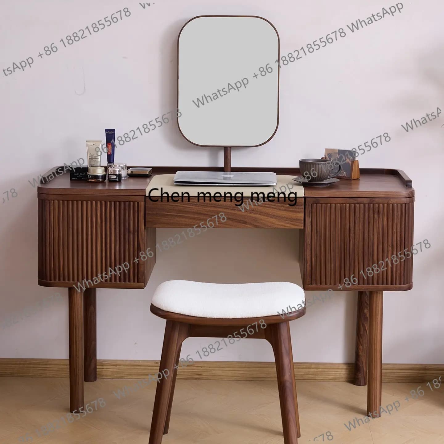 North American black walnut all solid wood dresser bedroom modern simple light luxury storage cabinet Nordic dressing table