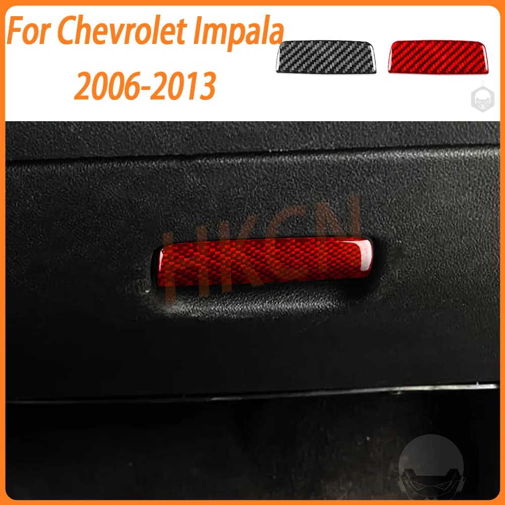 Carbon Fiber Car Co-pilot Glove Storage Box Handle Decor cover Sticker Interior Accessories For Chevrolet Impala 2006-2013