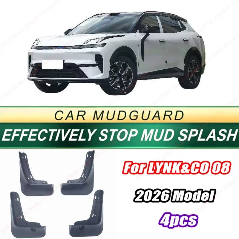 For LYNK&CO 08 2026 Model 4PCS Front Rear Mud Flaps Splash Guards Fender Mudguards Auto Accessories